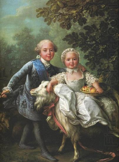 Francois-Hubert Drouais Charles of France and his sister Clotilde china oil painting image